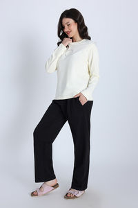 Zivame Knit Cotton Loungewear Set - Black beauty — thumbnail 4